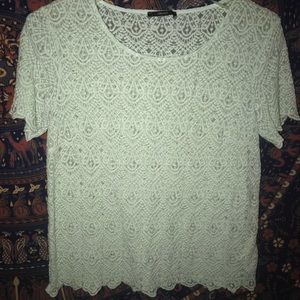 Light aqua colored short sleeve